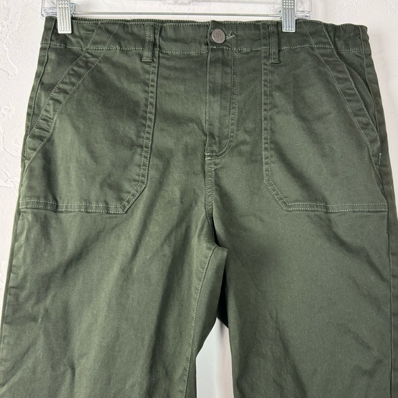 Kut From The Kloth Pants Jeans Ankle Straight Leg Dark Green Solid Cotton Forest - Picture 4 of 11